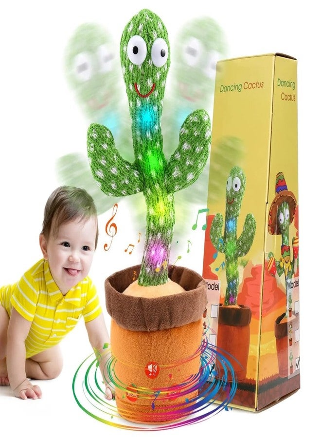 DECODAZZ Dancing Cactus Toy for Kids Talking Singing Children Baby Plush Electronic Toys Voice Recording Repeats What You Say LED Lights - Image 1